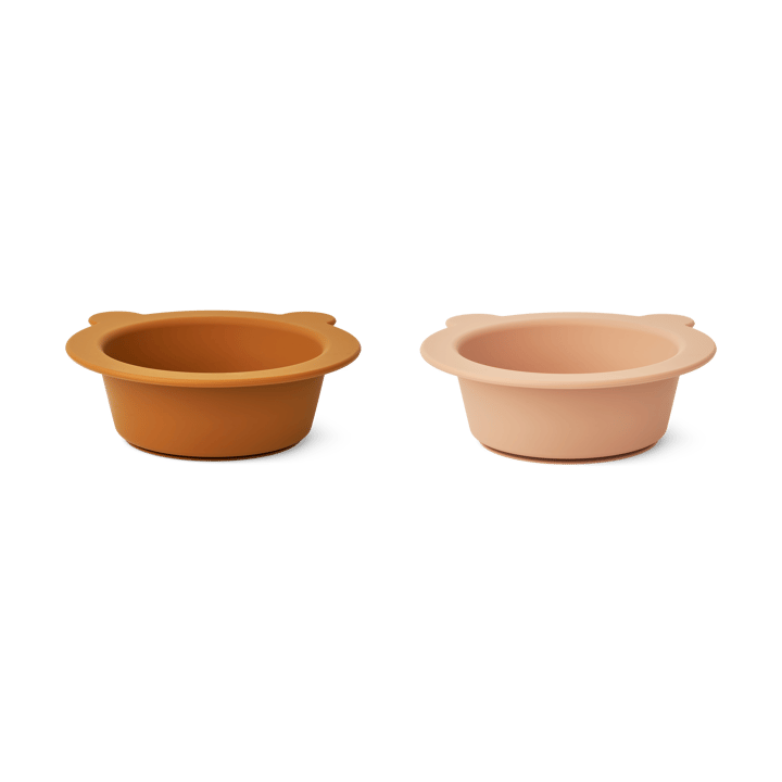 Miska z przyssawką Peony Ø16 cm 2 części, Mustard-tuscany rose mix Liewood
