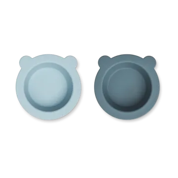 Miska z przyssawką Peony Ø16 cm 2 części - Sea blue-Whale blue - Liewood