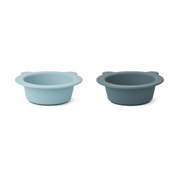 Miska z przyssawką Peony Ø16 cm 2 części - Sea blue-Whale blue - Liewood