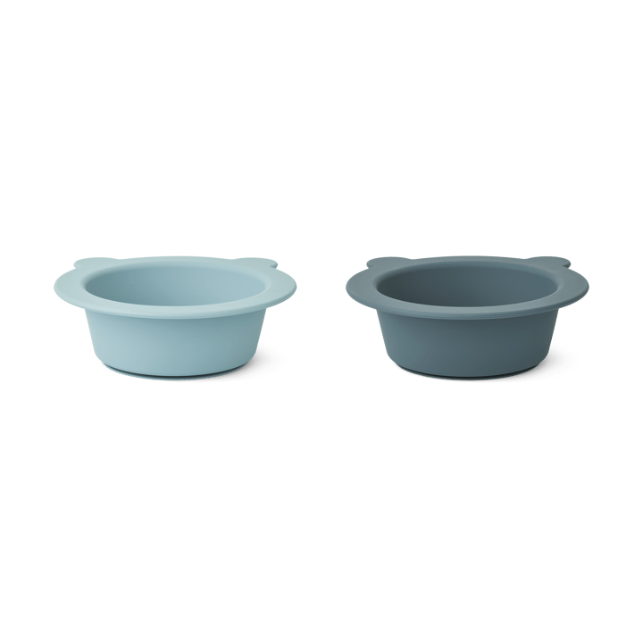 Miska z przyssawką Peony Ø16 cm 2 części, Sea blue-Whale blue Liewood