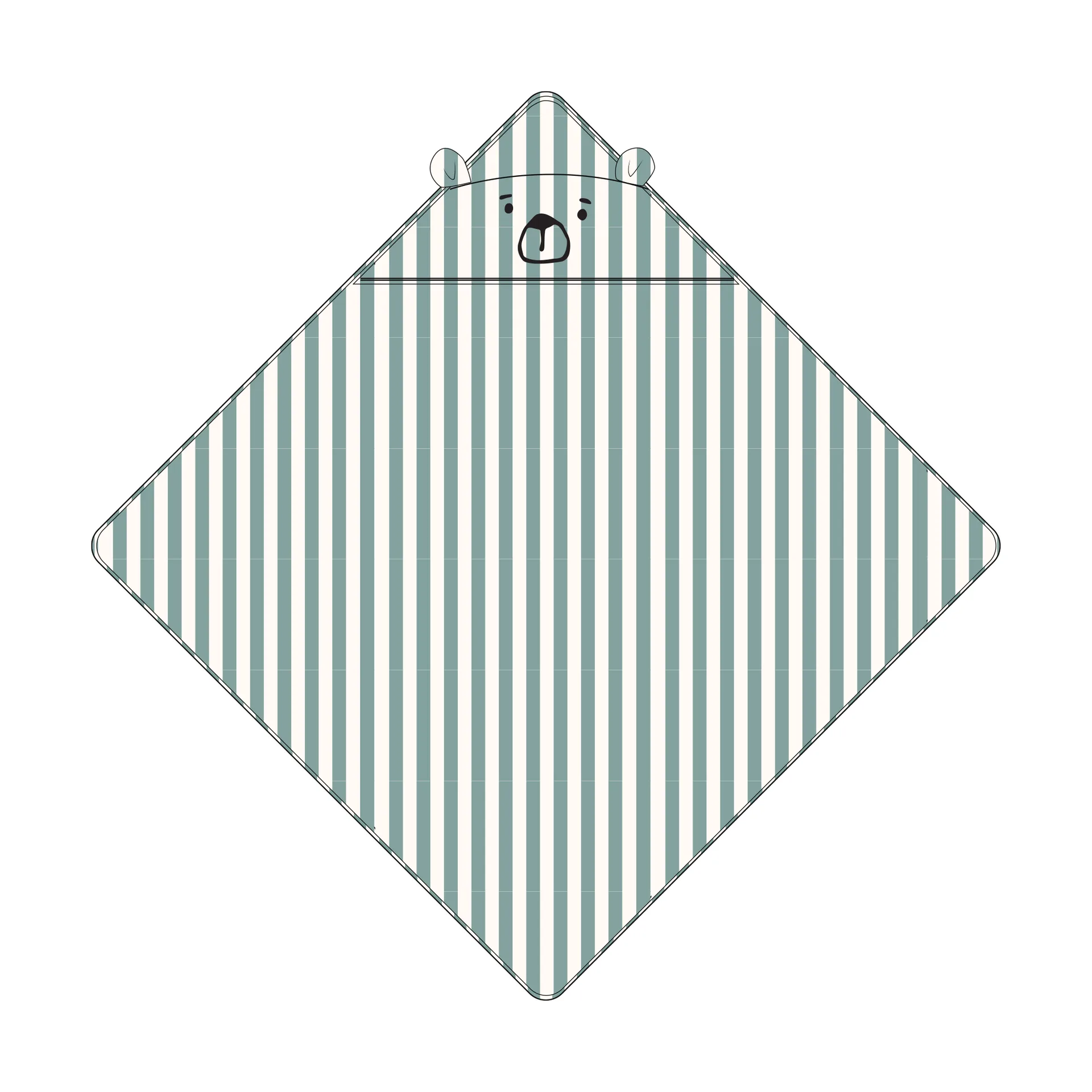 Ręcznik z kapturem Albert 70x70 cm, Peppermint-creme de la creme Liewood