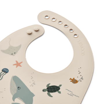 Śliniak silikonowy Tilda 2 szt. - Sea creature-Sandy - Liewood