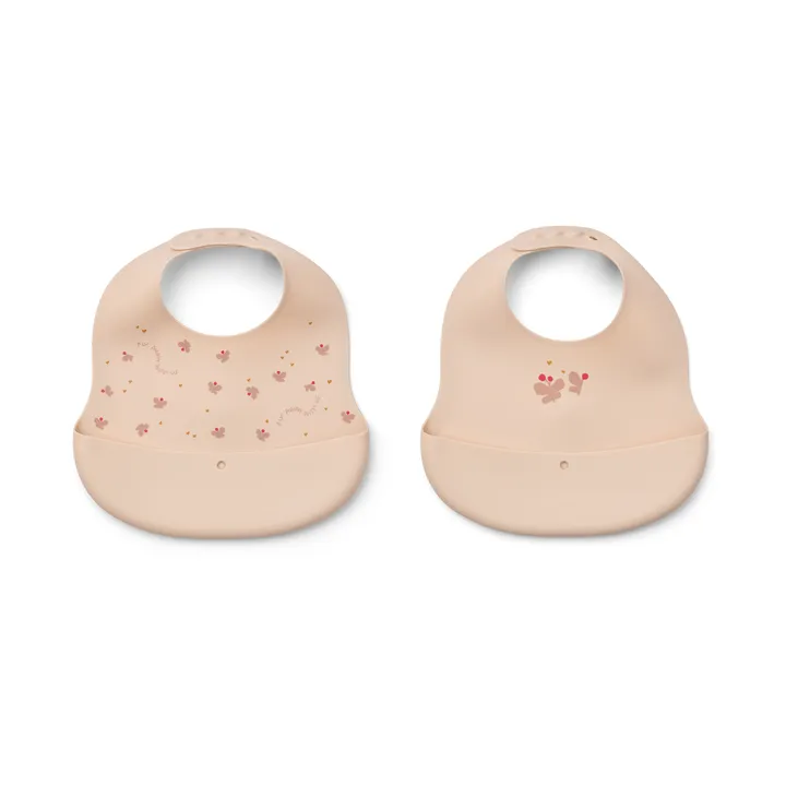 Śliniak ze wzorem Ember, 2 części - Mini Butterfly-apple blossom - Liewood