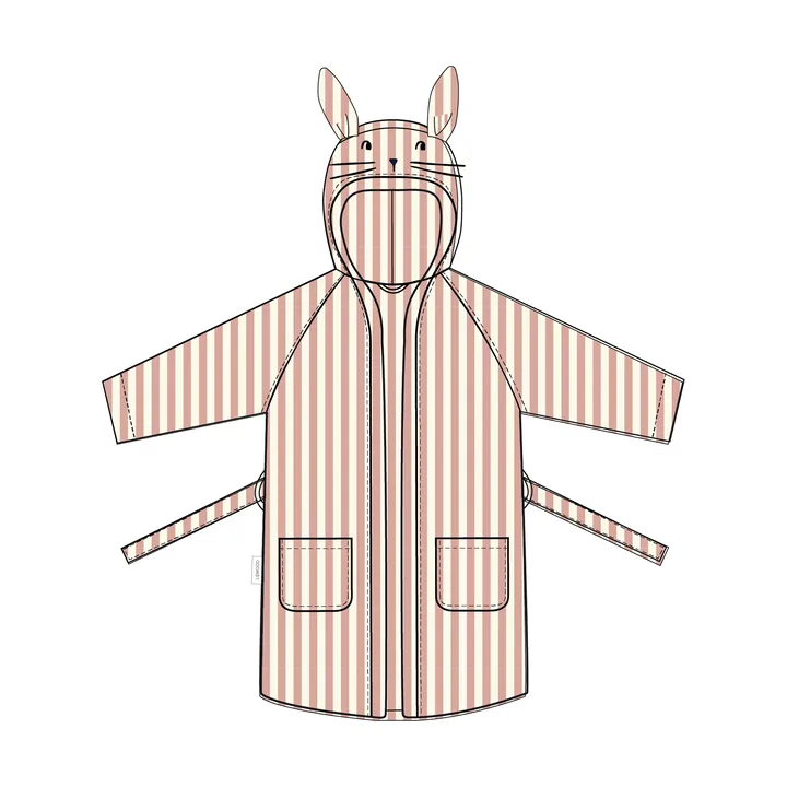 Szlafrok Lily coral blush creme de la creme stripe - 7–8 lat - Liewood