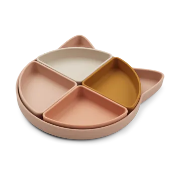 Talerz dziecięcy + 4 miski Arne - Cat rose multi mix - Liewood