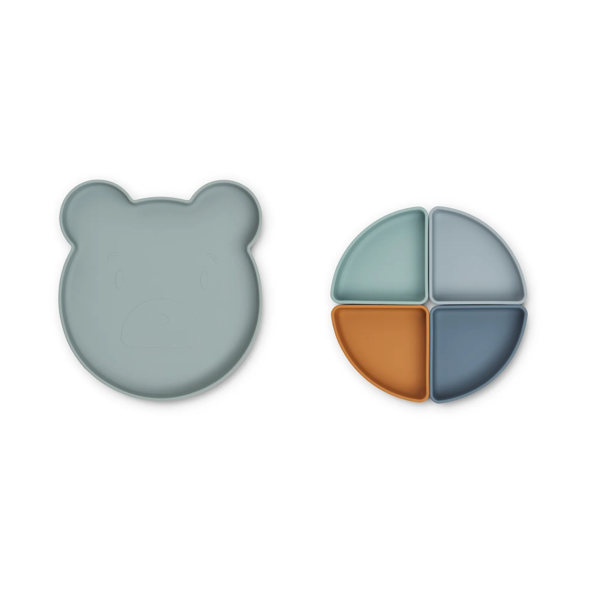 Talerz dziecięcy + 4 miski Arne, Mr bear blue fog multi mix Liewood