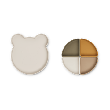 Talerz dziecięcy + 4 miski Arne - Mr bear sandy multi mix - Liewood