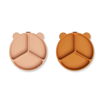 Talerz dziecięcy Stacy 2-szt. - Mustard-tuscany rose mix - Liewood