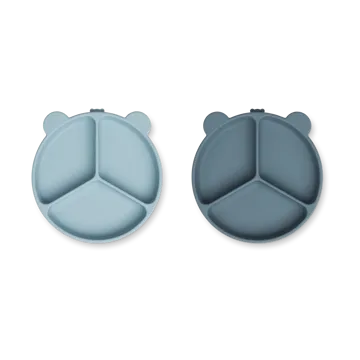 Talerz dziecięcy Stacy 2-szt. - Sea blue-Whale blue - Liewood