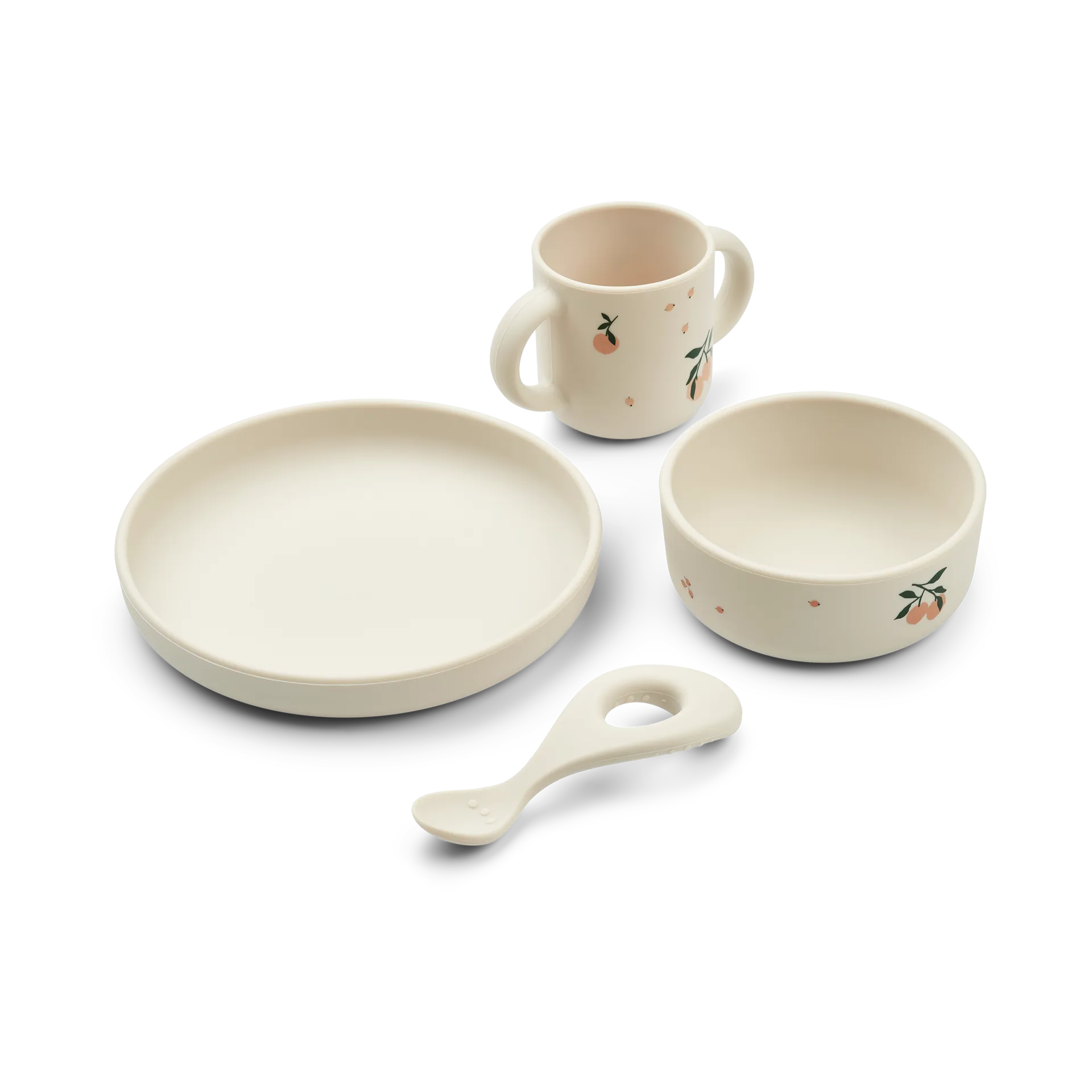 Zestaw naczyń z nadrukiem Vivi, 4 części, Peach-Sea shell mix Liewood