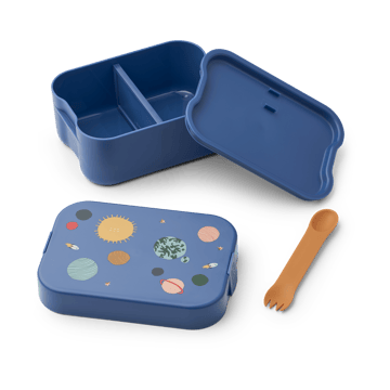 Zestaw pudełek śniadaniowych z nadrukiem Chelsey, 2 części - Universe-Classic navy - Liewood