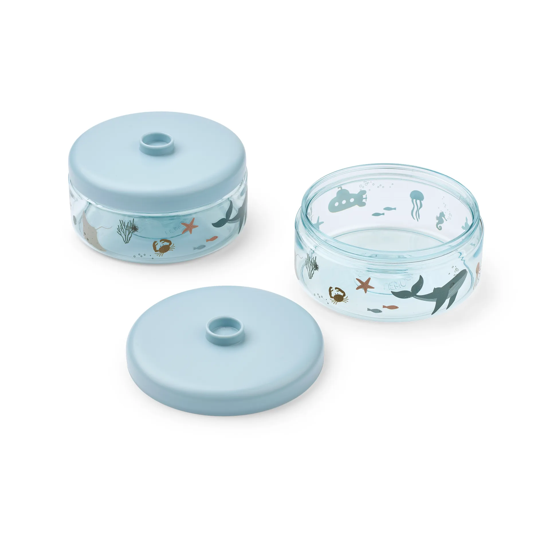 Zestaw słoiczków dla dzieci Dominique  500 ml, 4 szt., Sea creature-sandy Liewood