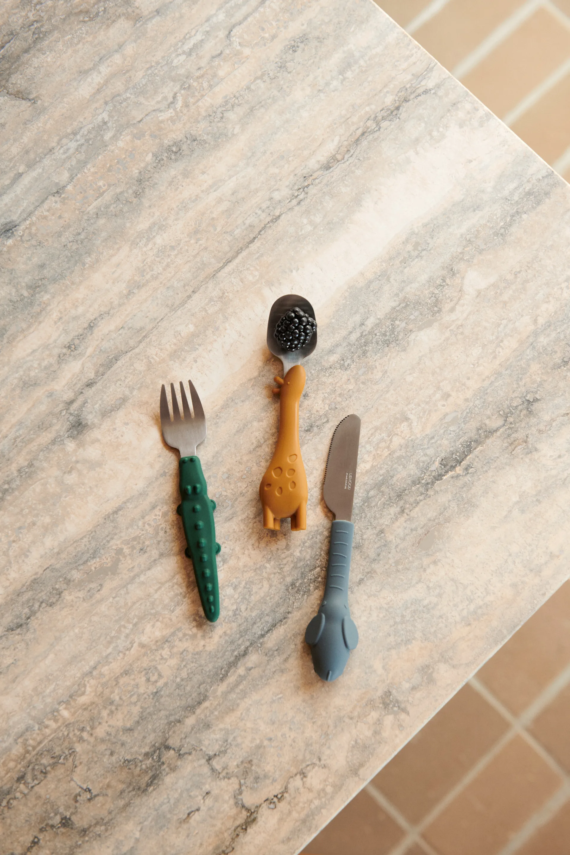 Zestaw sztućców Tove all together 3 części., Golden caramel mix Liewood