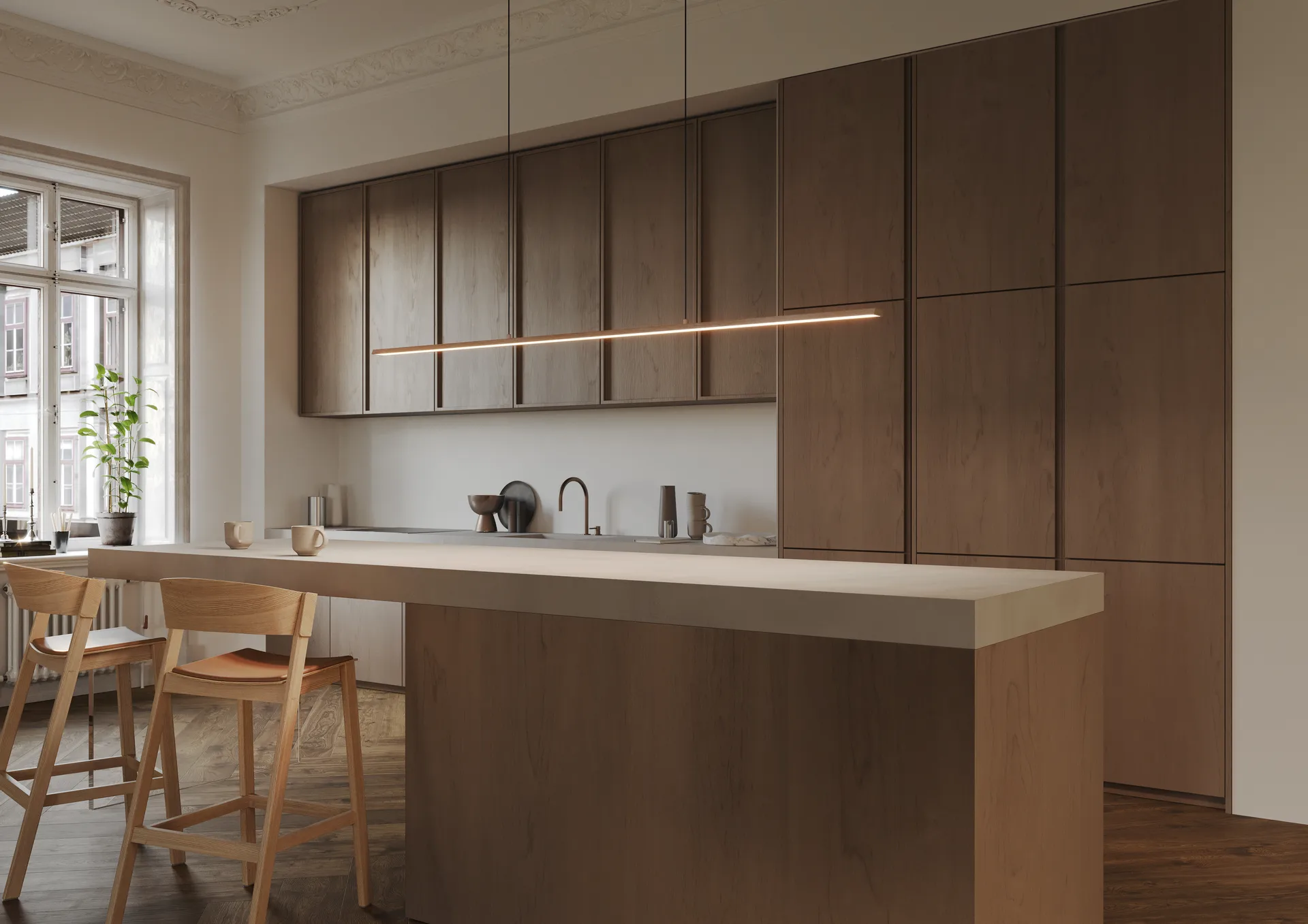 Lampa wisząca Slim S1800, Różowe złoto Light-Point