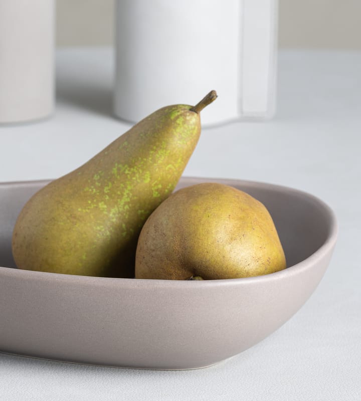 Curve Stoneware talerz głęboki 19x22 cm - Ciepła szarość - LIND DNA