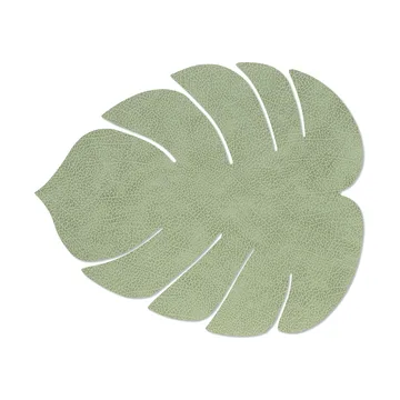 Mata stołowa Monstera Leaf Hippo L - Oliwkowa zieleń, 42x35 cm - LIND DNA