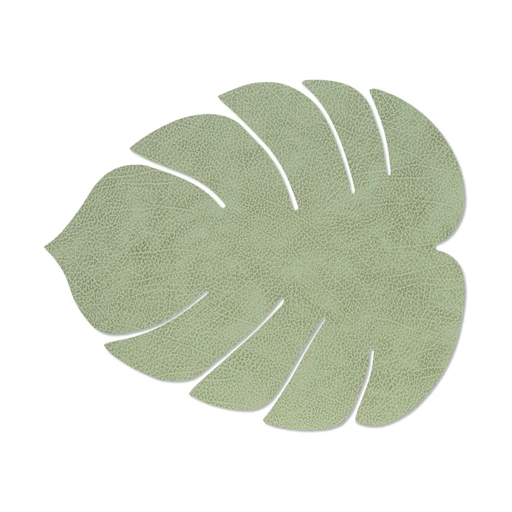 Mata stołowa Monstera Leaf Hippo L - Oliwkowa zieleń, 42x35 cm - LIND DNA