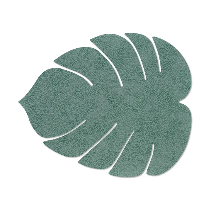 Mata stołowa Monstera Leaf Hippo L - Pastelowa zieleń, 42x35 cm - LIND DNA