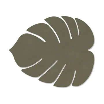Monstera Leaf Nupo mata stołowa S - Army green, 26x22 cm - LIND DNA