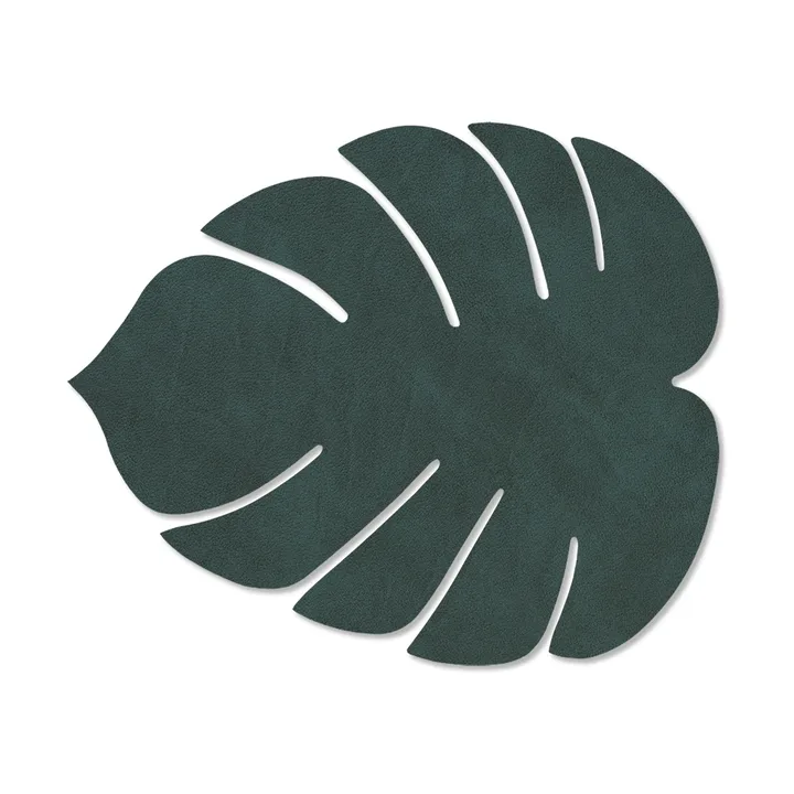 Monstera Leaf Nupo mata stołowa S - Ciemna zieleń, 26x22 cm - LIND DNA