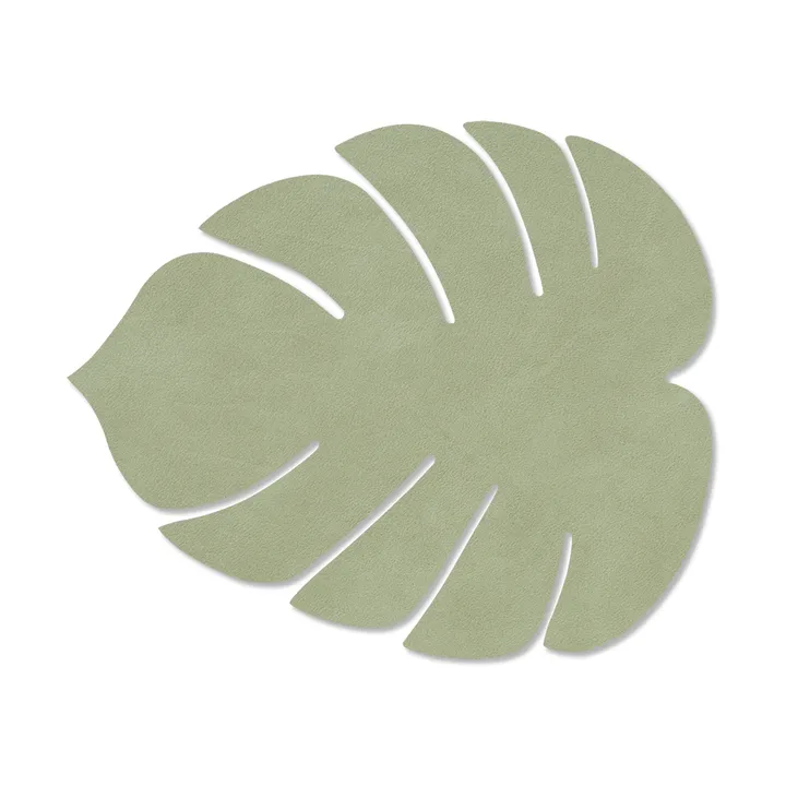 Monstera Leaf Nupo mata stołowa S - Oliwkowa zieleń, 26x22 cm - LIND DNA