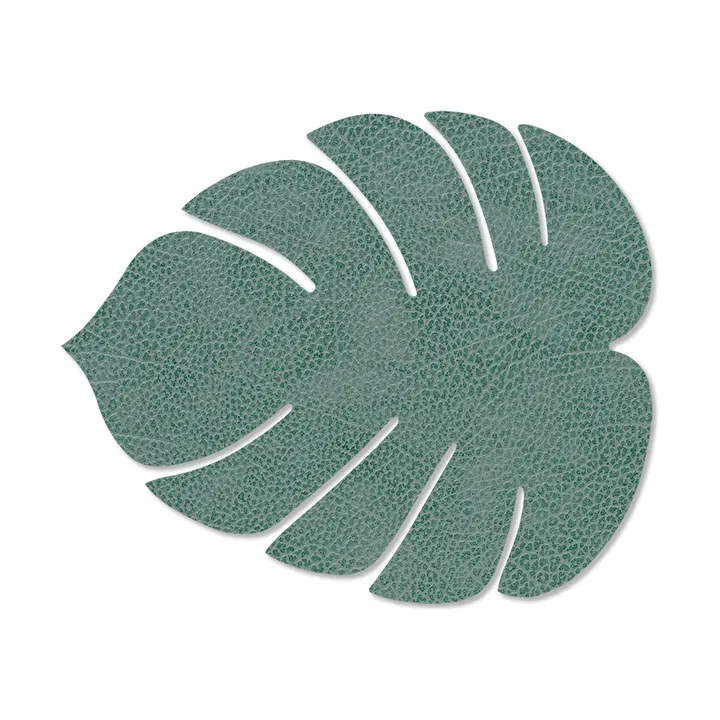 Monstera Leaf Nupo mata stołowa S - Pastelowa zieleń, 26x22 cm - LIND DNA