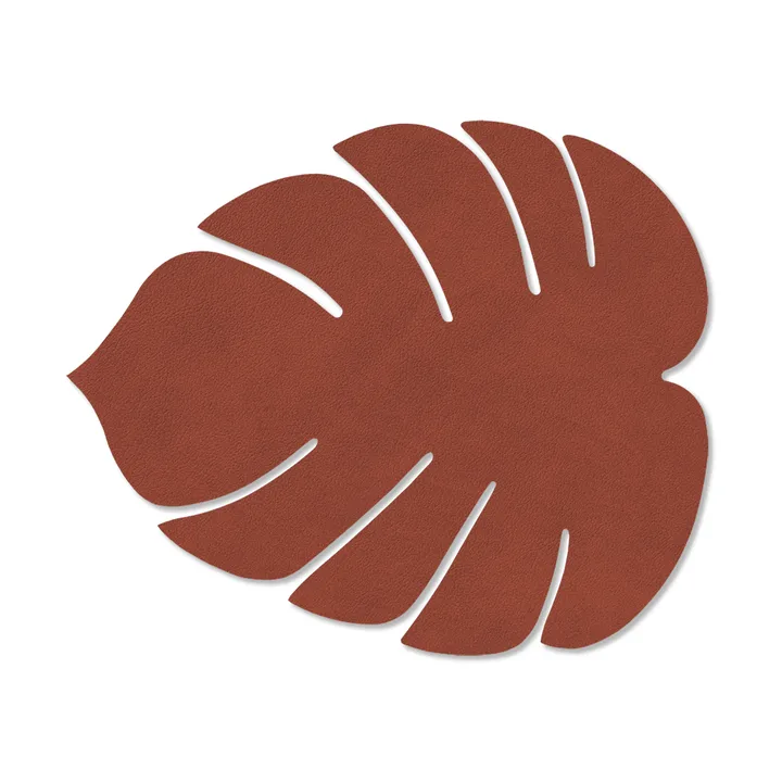 Monstera Leaf Nupo mata stołowa S - Sienna, 26x22 cm - LIND DNA