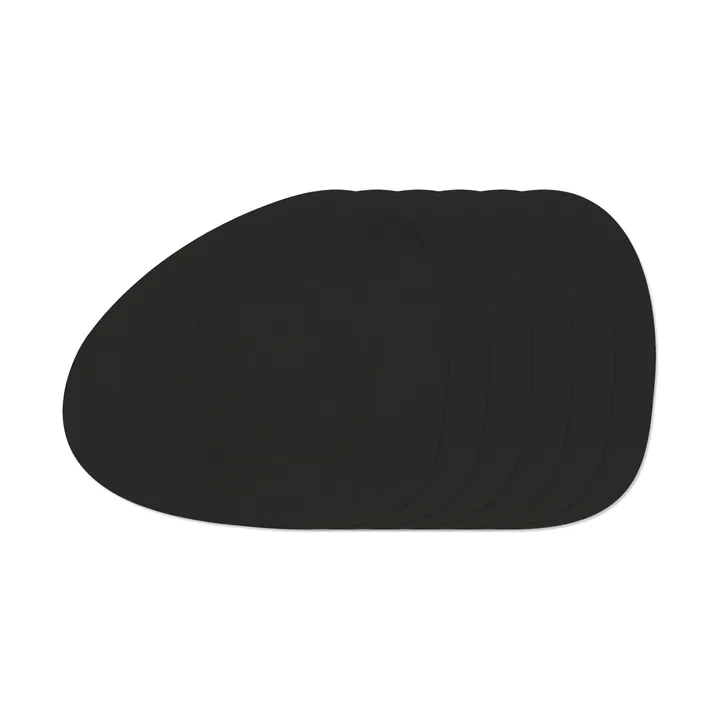 Nupo Curve zestaw podkładek na stół - Black Ink, 6-pak - LIND DNA