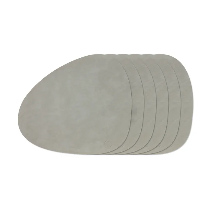 Nupo Curve zestaw podkładek na stół - Light Grey, 6-pak - LIND DNA
