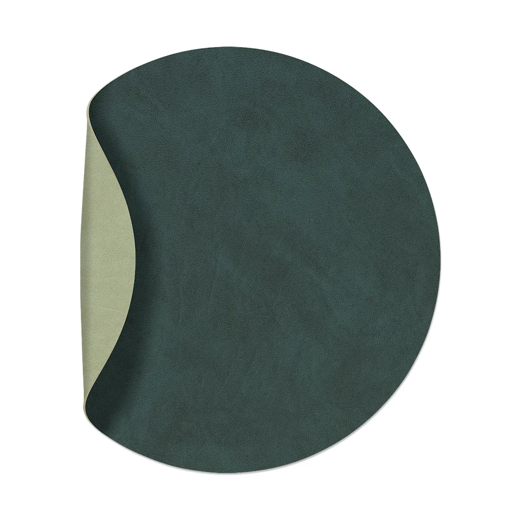Nupo taca stołowa okrągła dwustronna M 1 szt., Dark green-olive green, Ø30 cm LIND DNA