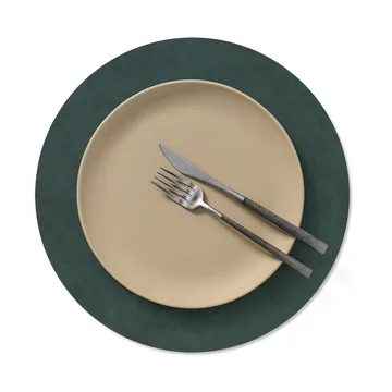 Nupo taca stołowa okrągła dwustronna M 1 szt. - Dark green-olive green, Ø30 cm - LIND DNA