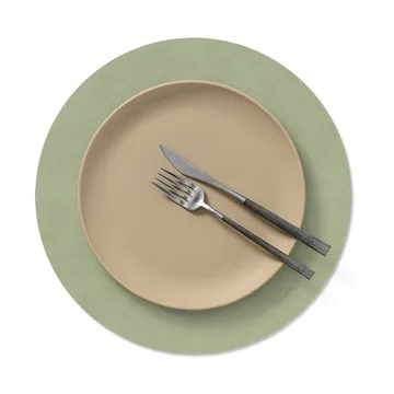 Nupo taca stołowa okrągła dwustronna M 1 szt. - Dark green-olive green, Ø30 cm - LIND DNA