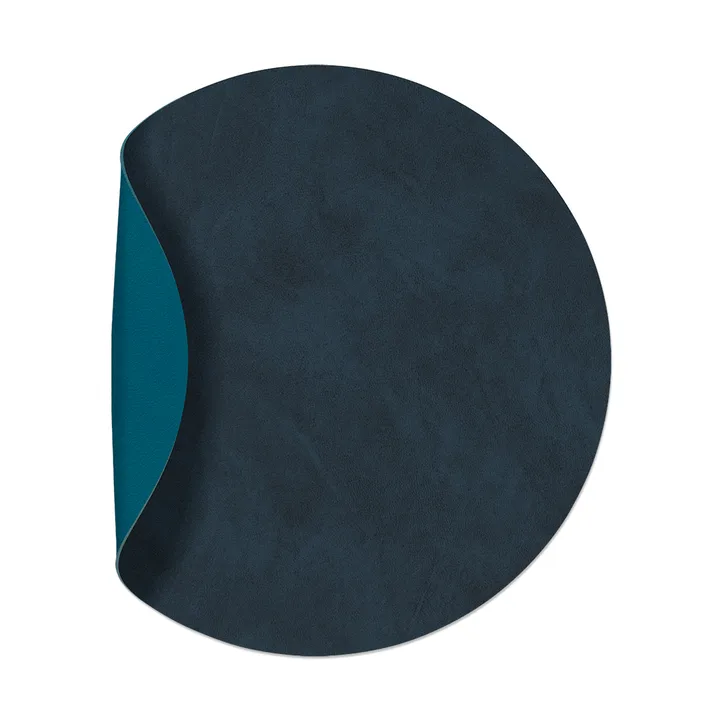 Nupo taca stołowa okrągła dwustronna M 1 szt. - Midnight blue-petrol, Ø30 cm - LIND DNA