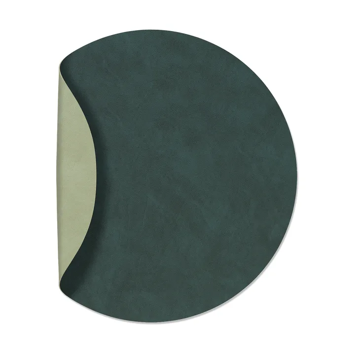 Nupo taca stołowa okrągła dwustronna XL 1 szt. - Dark green-olive green, Ø40 cm - LIND DNA