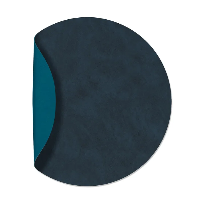 Nupo taca stołowa okrągła dwustronna XL 1 szt. - Midnight blue-petrol, Ø40 cm - LIND DNA