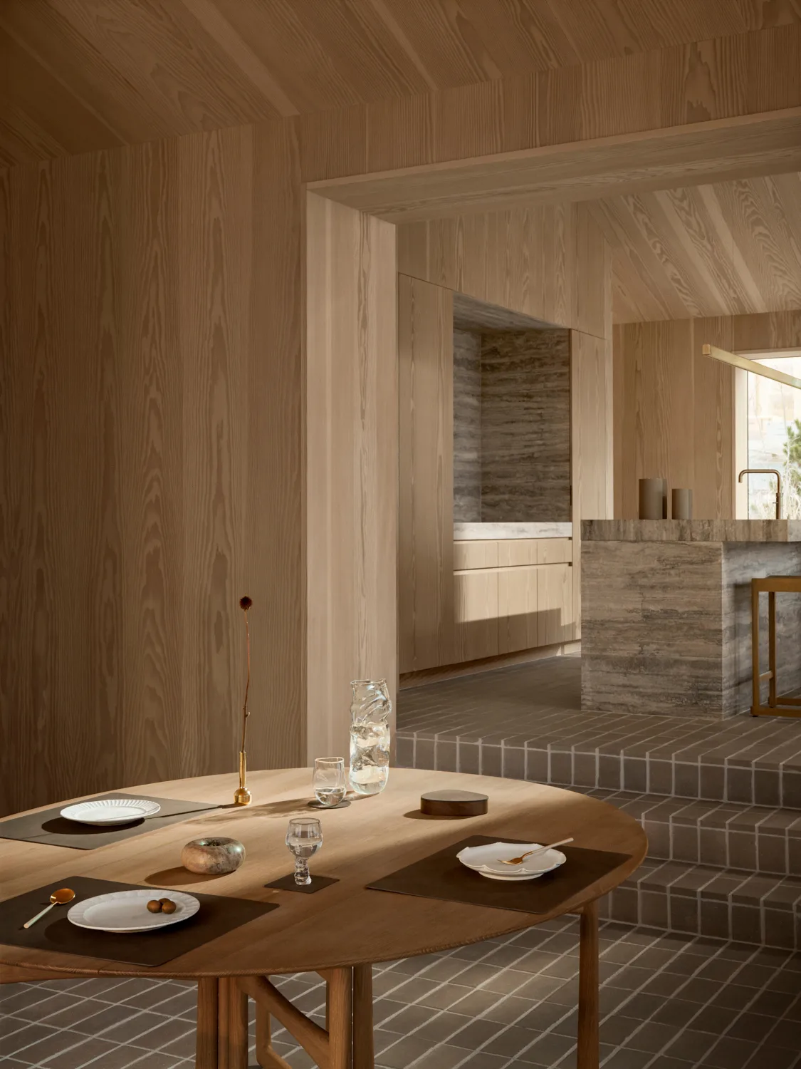 Podkładka na stół Corduroy square L, Caviar LIND DNA