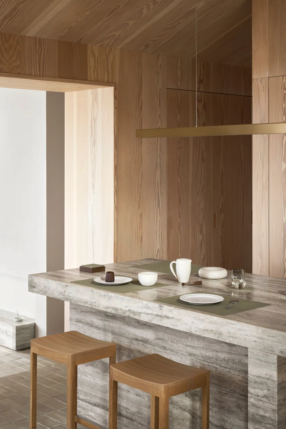 Podkładka na stół Corduroy square L, Herbal Dust LIND DNA