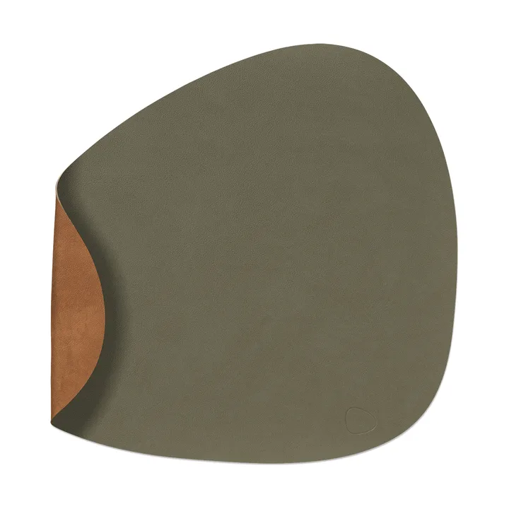 Podkładka na stół Nupo Curve, dwustronna - Army green-nature (wojskowa zieleń-brąz), 44x37 cm - LIND DNA