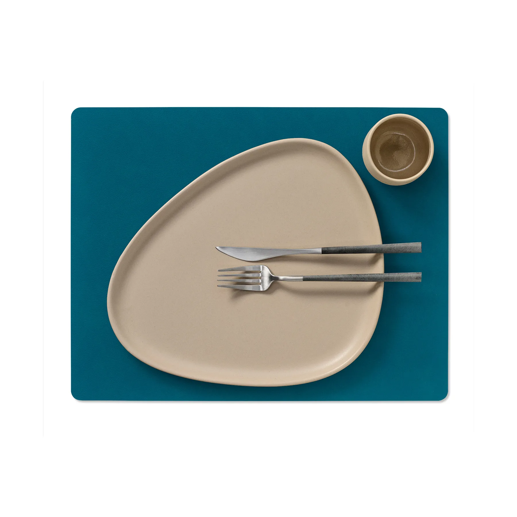 Podkładka na stół Nupo Square L, dwustronna, Midnight blue-petrol (granatowo-niebieska) LIND DNA