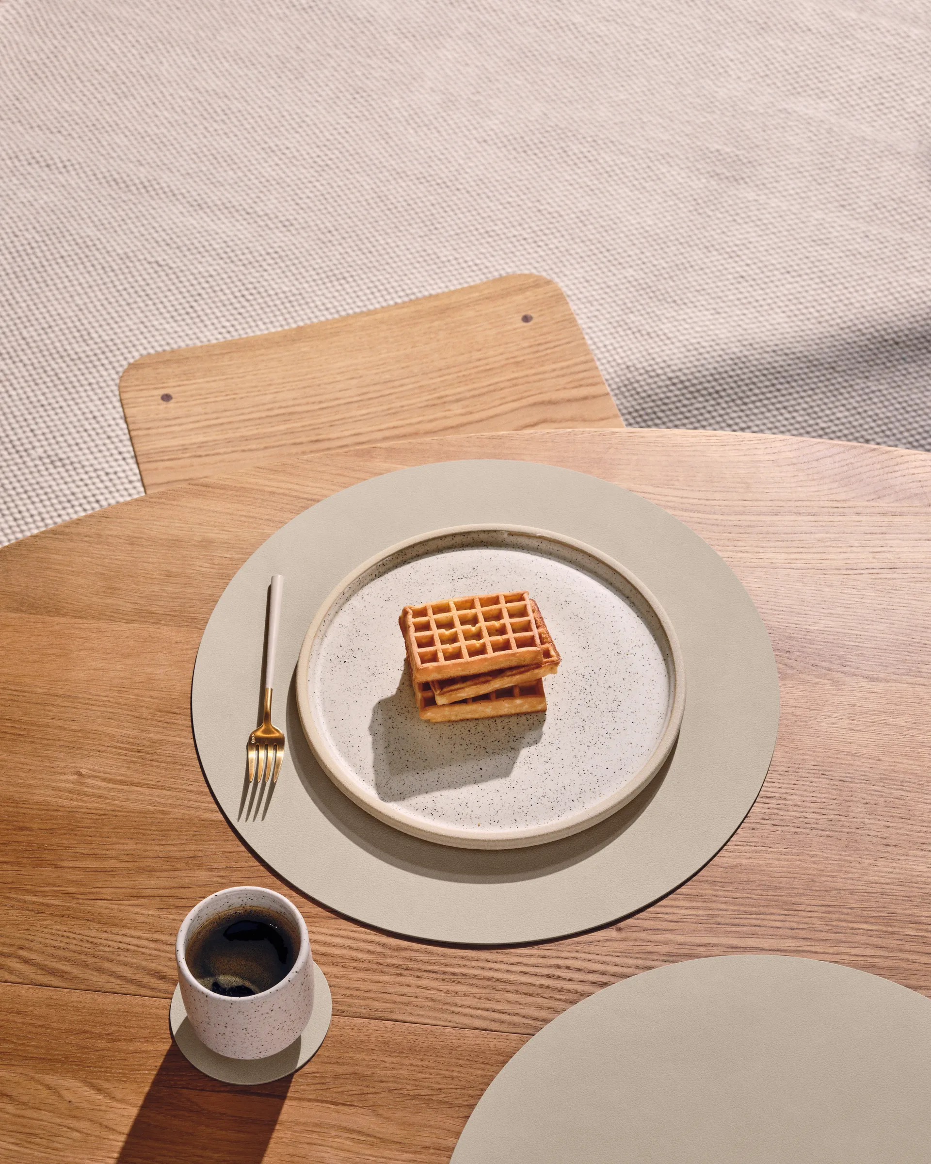 Podkładka pod szklankę Nupo Circle, dwustronna, Linen-Flint Grey LIND DNA