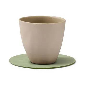 Podkładki pod szklanki Corduroy - Olive green, circle - LIND DNA