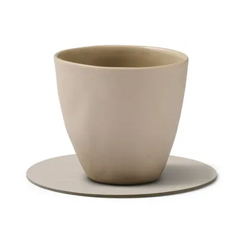 Podkładki pod szklanki Corduroy - Oyster white, circle - LIND DNA