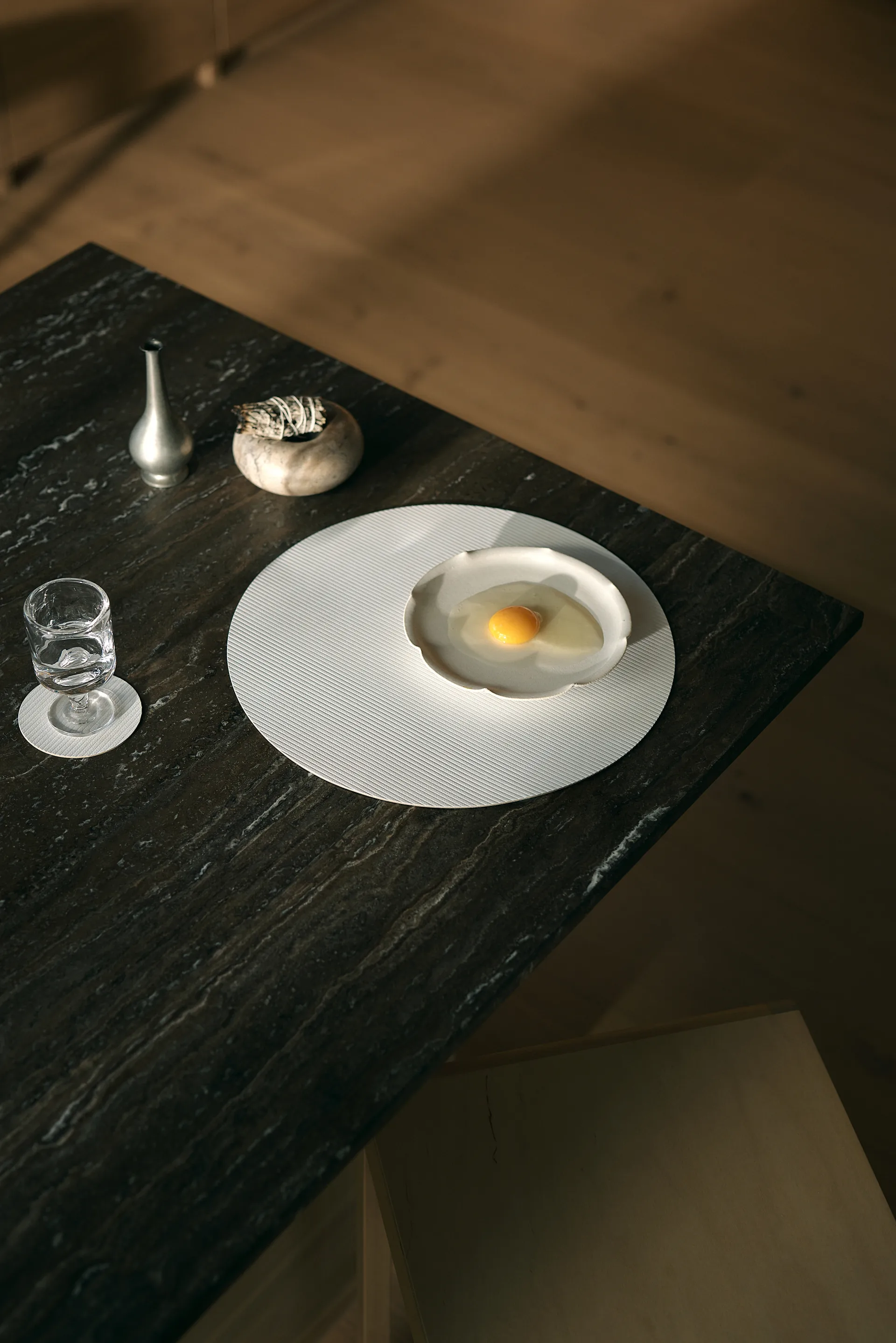 Podkładki pod szklanki Corduroy, Pure white, circle LIND DNA