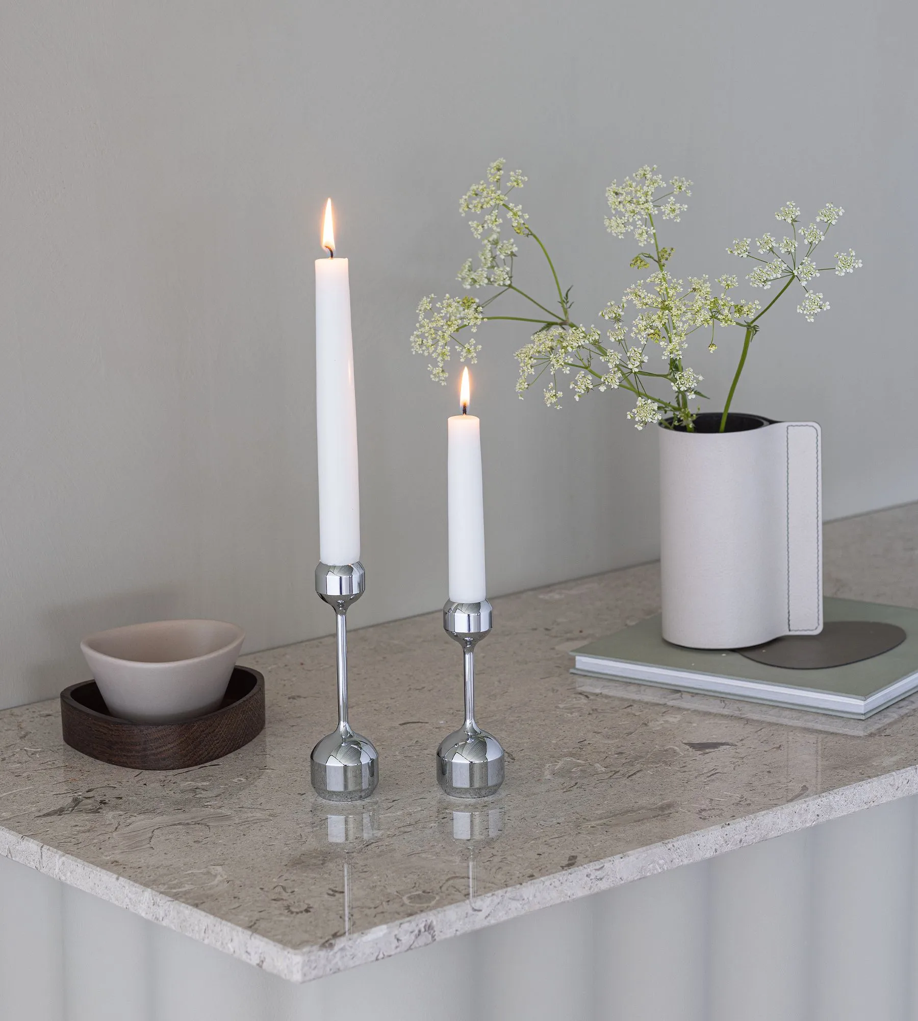 Świecznik Silhouette 2 części, Chrom LIND DNA