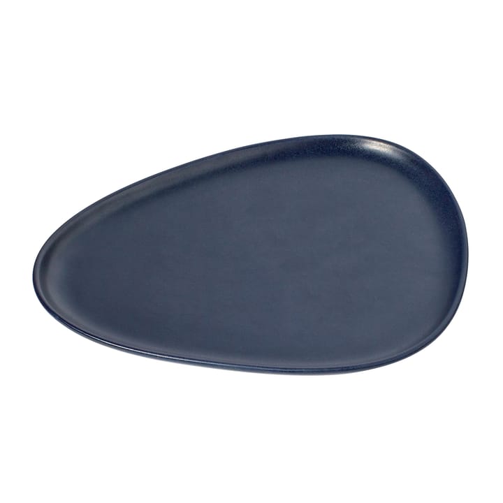 Talerz Curve Stoneware 26x30 cm - Navy blue - LIND DNA