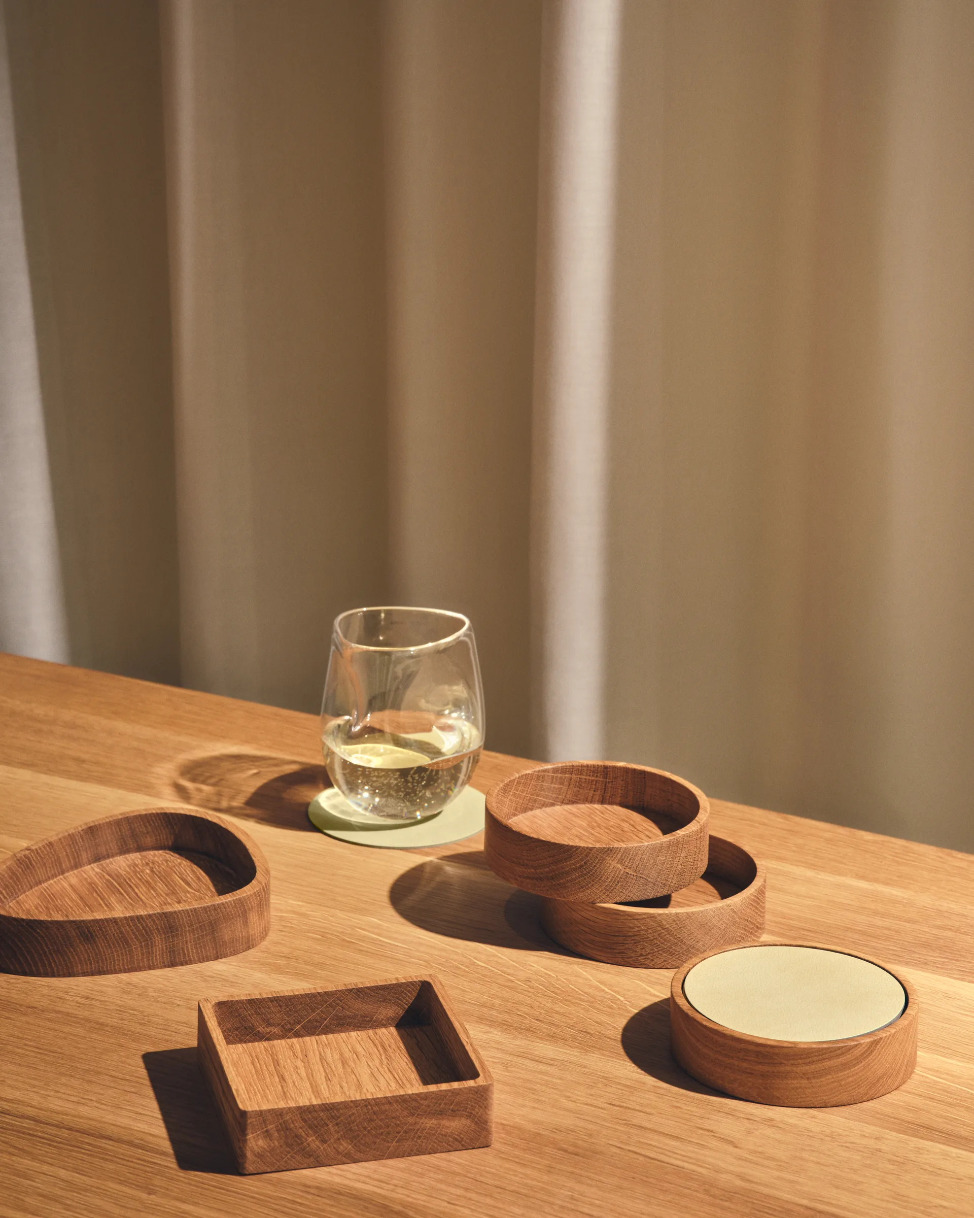 Wood Box pudełko na podkładki, Nature-oak, square, S LIND DNA