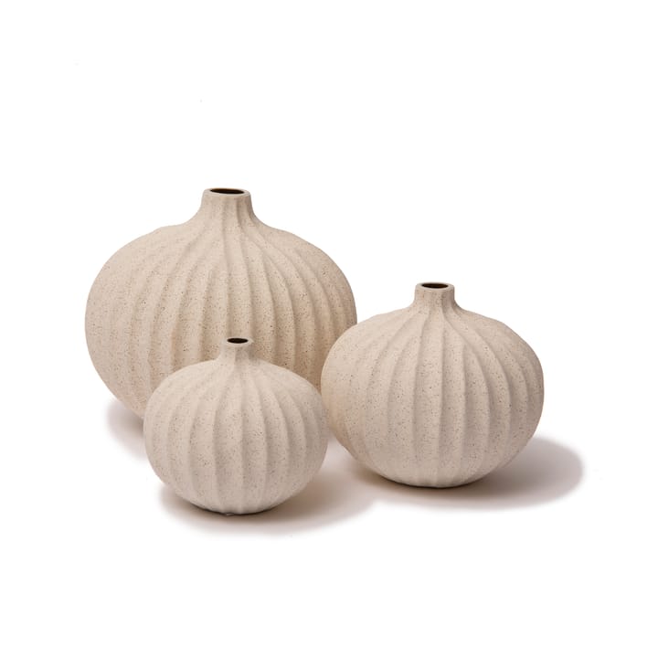 Wazon Bari, Sand white light deep line, L Lindform