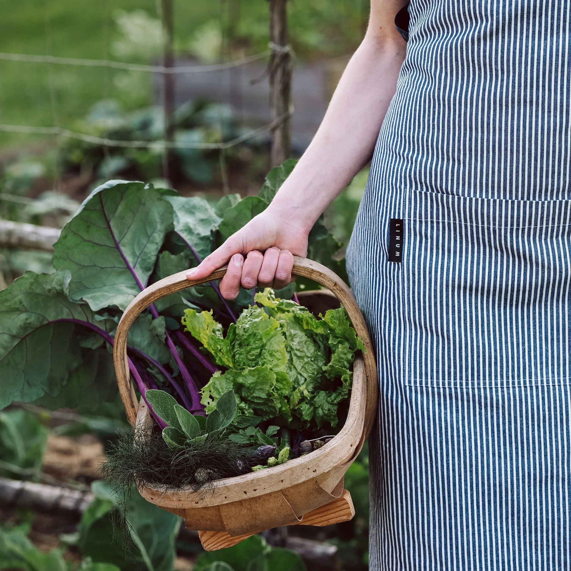 Fartuch Emma, Indygo niebieski Linum