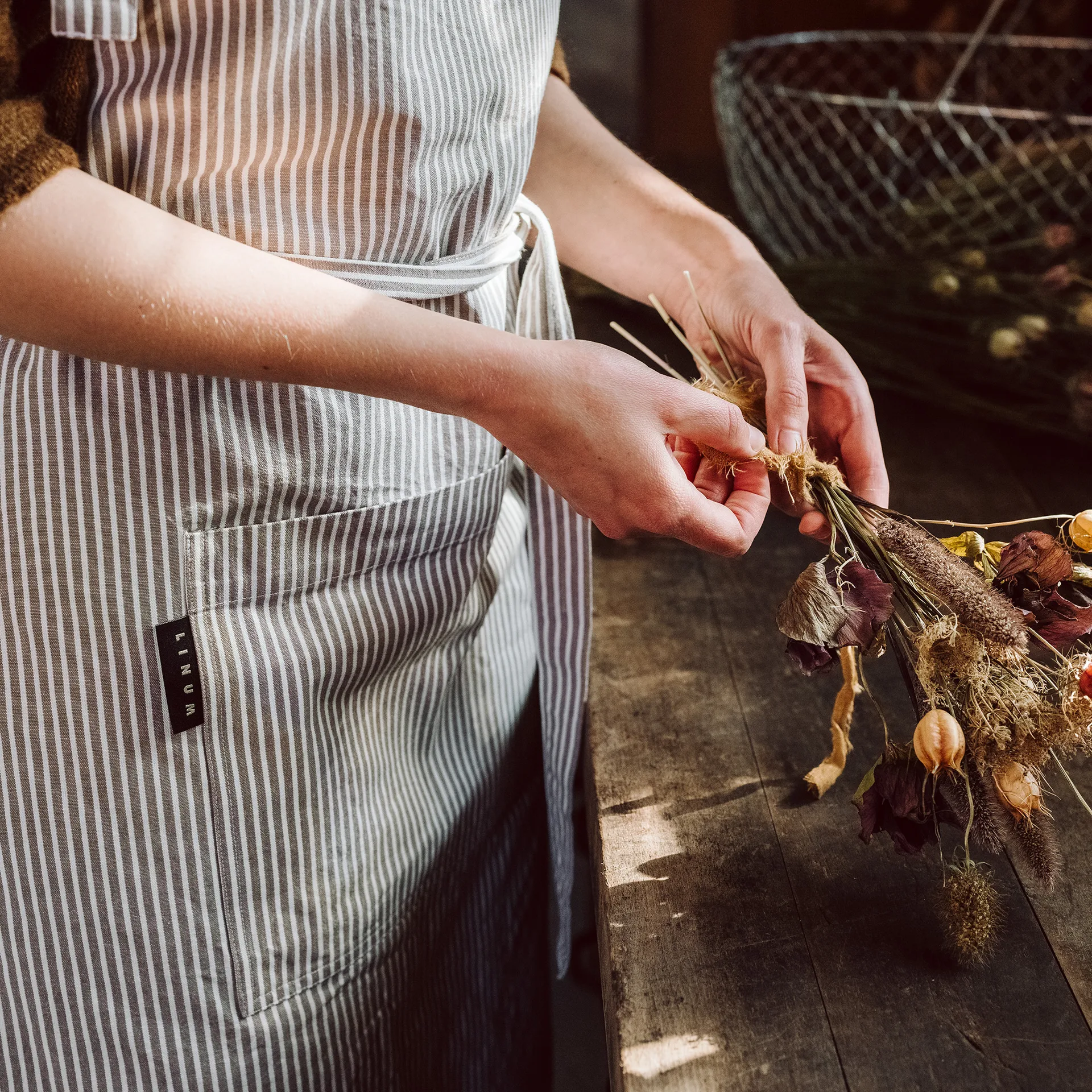 Fartuch Emma, Taupe Linum