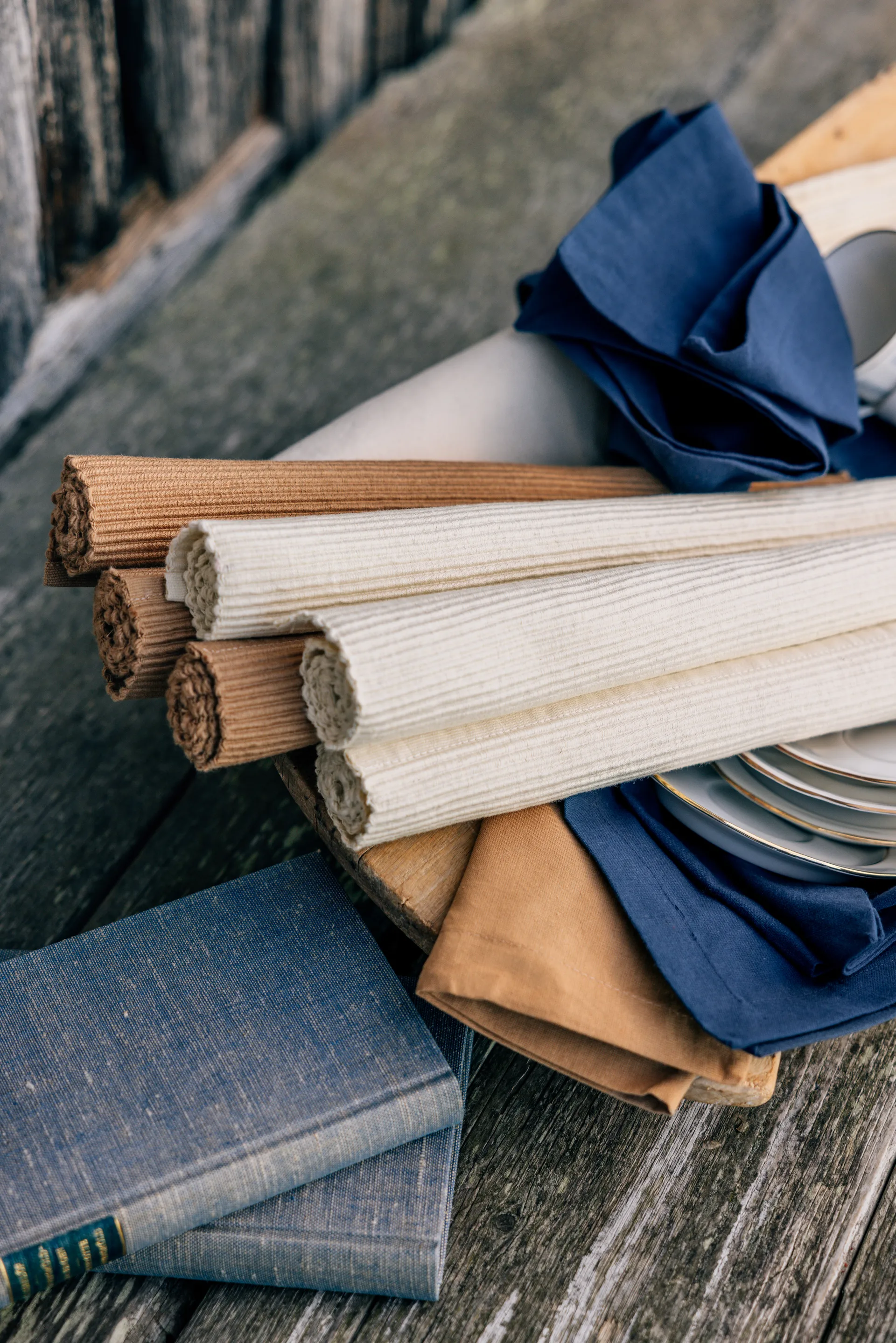 Podkładka stołowa Uni 35x46 cm, zestaw 4 szt., Kremowy beż Linum